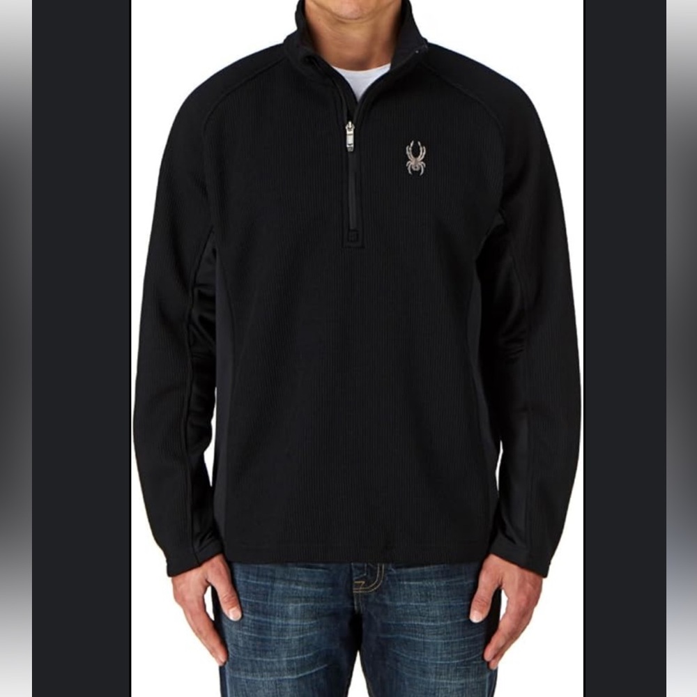 SPYDER Men's Outbound Half Zip Jacket in Black L
